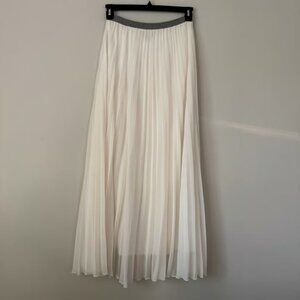 Allen B. Women’s XS White Pleated Maxi Skirt